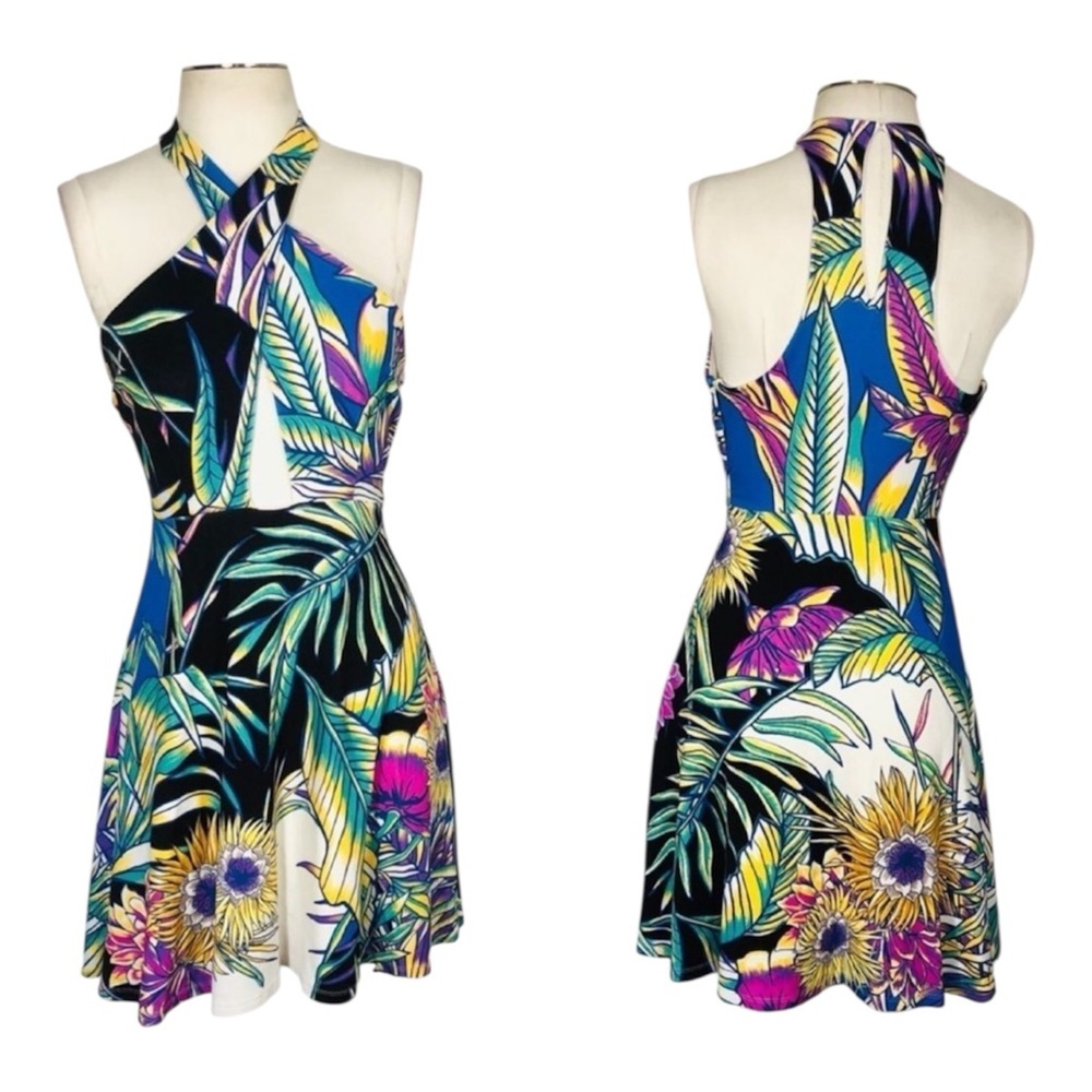 Mara Hoffman Viva Tropical Halter Fit and Flare Mini Excellent Size S